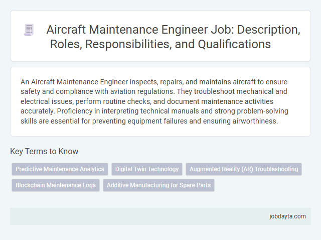 Aircraft Maintenance Engineer Job: Description, Roles, Responsibilities, and Qualifications
