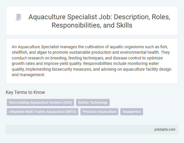 Aquaculture Specialist Job: Description, Roles, Responsibilities, and Skills