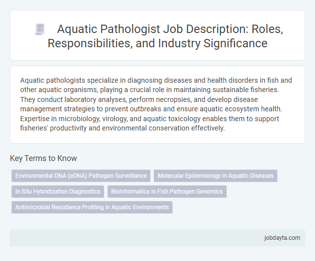 Aquatic Pathologist Job Description: Roles, Responsibilities, and Industry Significance