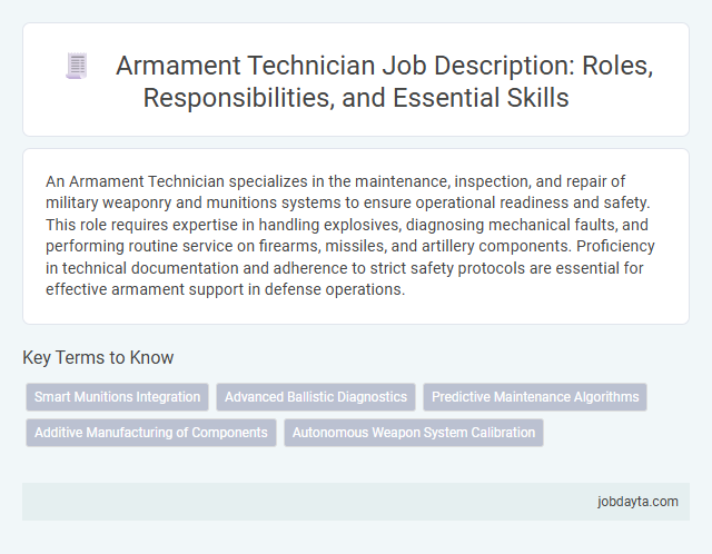 Armament Technician Job Description: Roles, Responsibilities, and Essential Skills