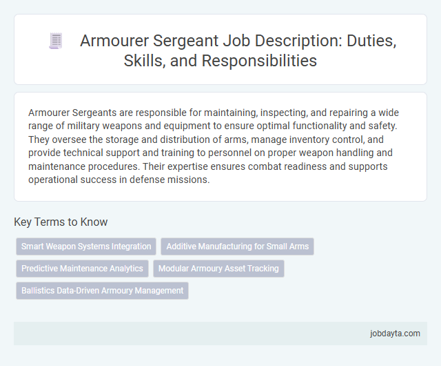 Armourer Sergeant Job Description: Duties, Skills, and Responsibilities