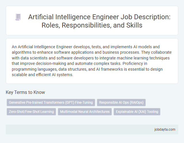 Artificial Intelligence Engineer Job Description: Roles, Responsibilities, and Skills