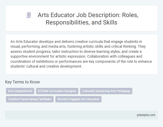 Arts Educator Job Description: Roles, Responsibilities, and Skills