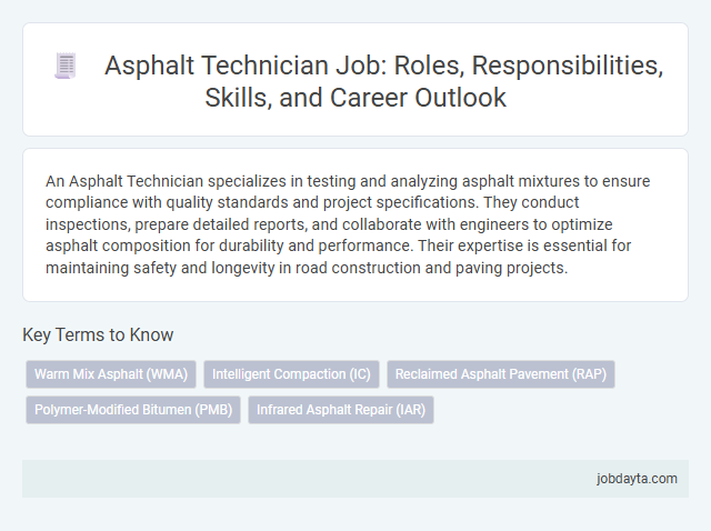 Asphalt Technician Job: Roles, Responsibilities, Skills, and Career Outlook