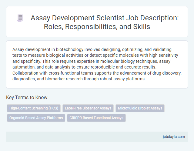 Assay Development Scientist Job Description: Roles, Responsibilities, and Skills