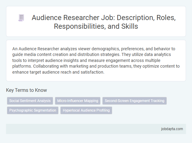 Audience Researcher Job: Description, Roles, Responsibilities, and Skills