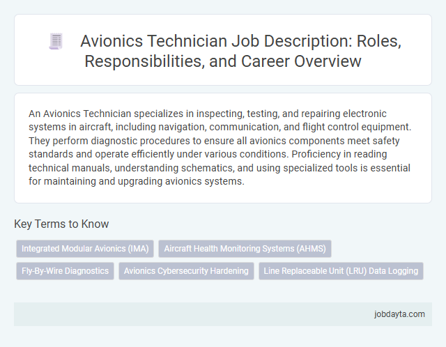 Avionics Technician Job Description: Roles, Responsibilities, and Career Overview