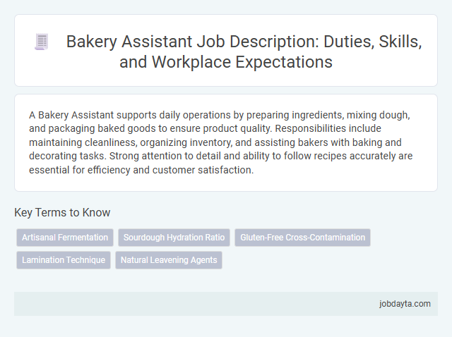 Bakery Assistant Job Description: Duties, Skills, and Workplace Expectations