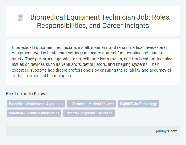 Biomedical Equipment Technician Job: Roles, Responsibilities, and Career Insights