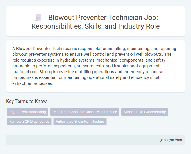 Blowout Preventer Technician Job: Responsibilities, Skills, and Industry Role