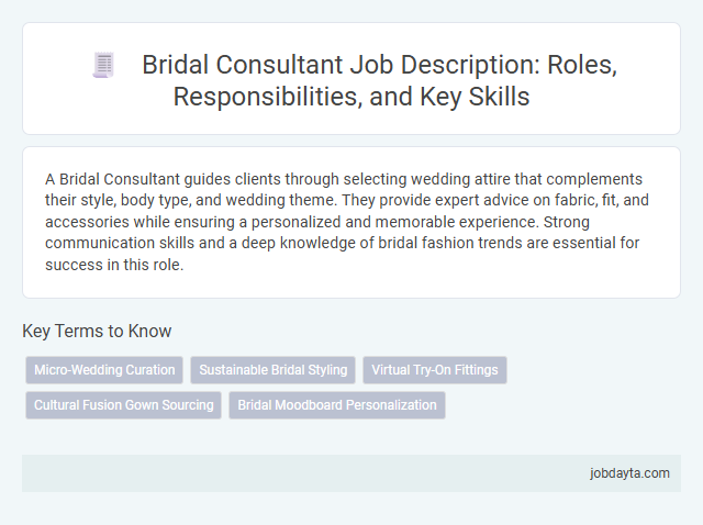 Bridal Consultant Job Description: Roles, Responsibilities, and Key Skills