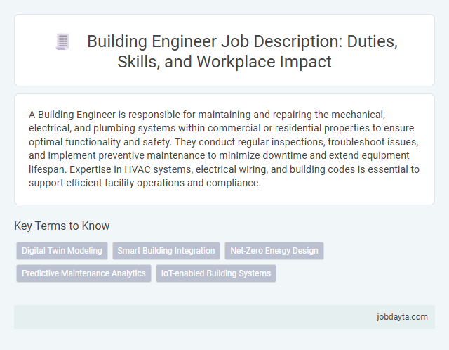 Building Engineer Job Description: Duties, Skills, and Workplace Impact