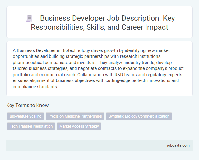 Business Developer Job Description: Key Responsibilities, Skills, and Career Impact