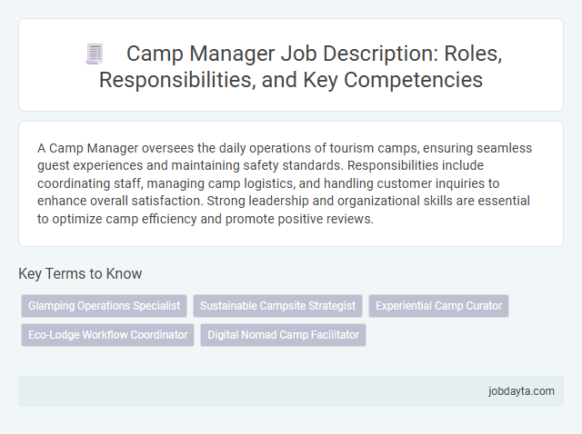 Camp Manager Job Description: Roles, Responsibilities, and Key Competencies