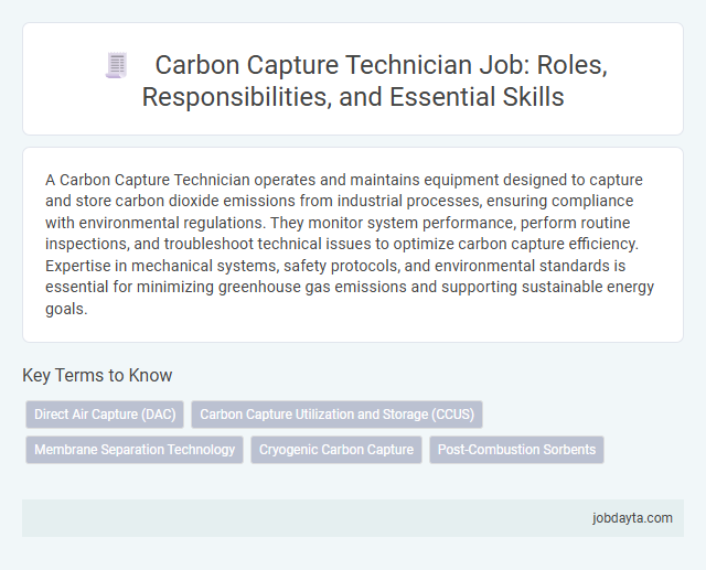 Carbon Capture Technician Job: Roles, Responsibilities, and Essential Skills