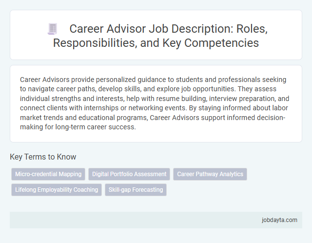 Career Advisor Job Description: Roles, Responsibilities, and Key Competencies