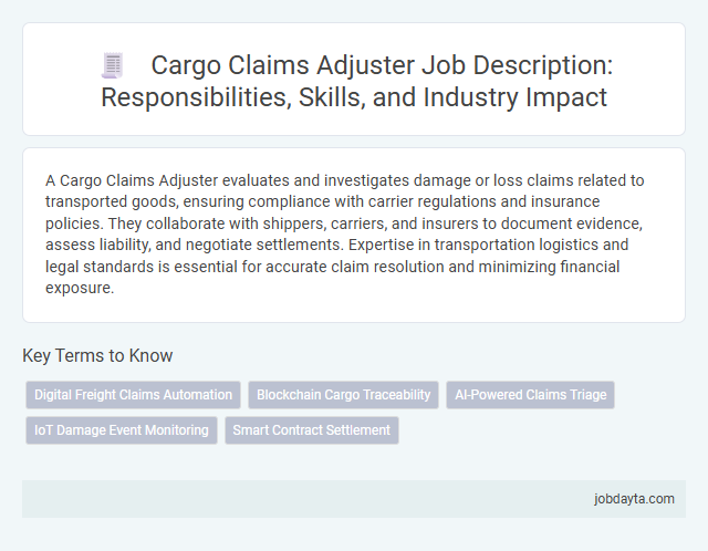 Cargo Claims Adjuster Job Description: Responsibilities, Skills, and Industry Impact