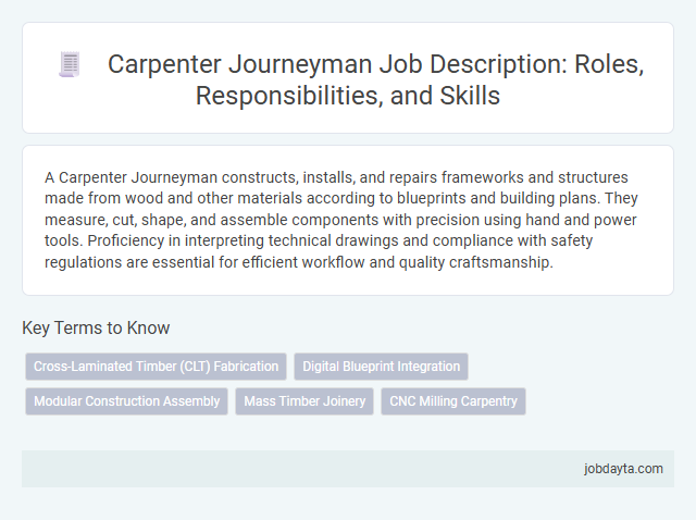 Carpenter Journeyman Job Description: Roles, Responsibilities, and Skills