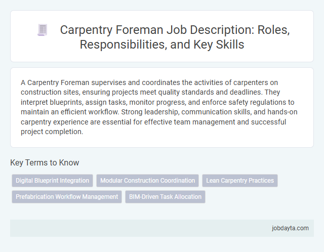 Carpentry Foreman Job Description: Roles, Responsibilities, and Key Skills