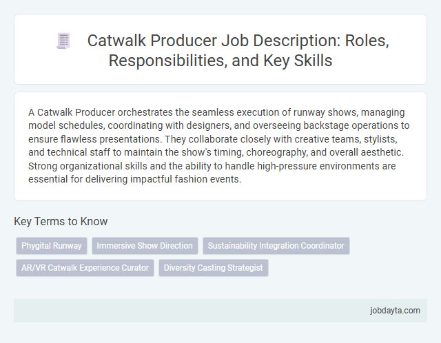 Catwalk Producer Job Description: Roles, Responsibilities, and Key Skills