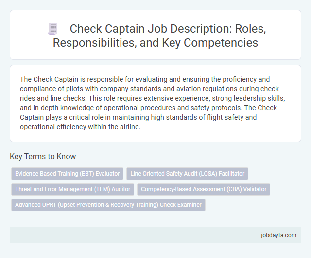 Check Captain Job Description: Roles, Responsibilities, and Key Competencies