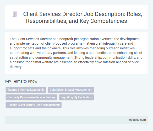 Client Services Director Job Description: Roles, Responsibilities, and Key Competencies