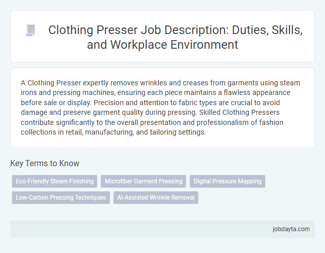Clothing Presser Job Description: Duties, Skills, and Workplace Environment
