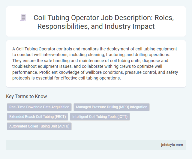 Coil Tubing Operator Job Description: Roles, Responsibilities, and Industry Impact