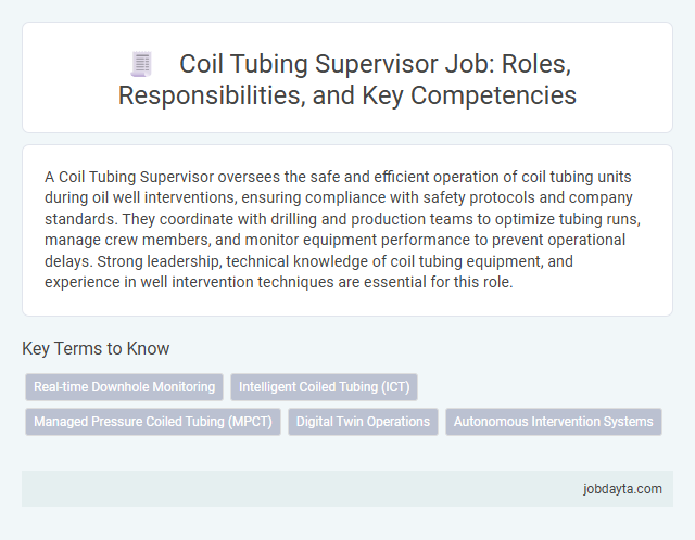 Coil Tubing Supervisor Job: Roles, Responsibilities, and Key Competencies