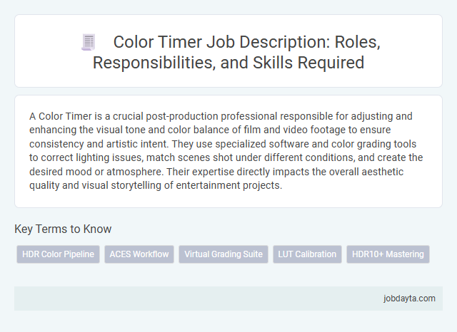 Color Timer Job Description: Roles, Responsibilities, and Skills Required