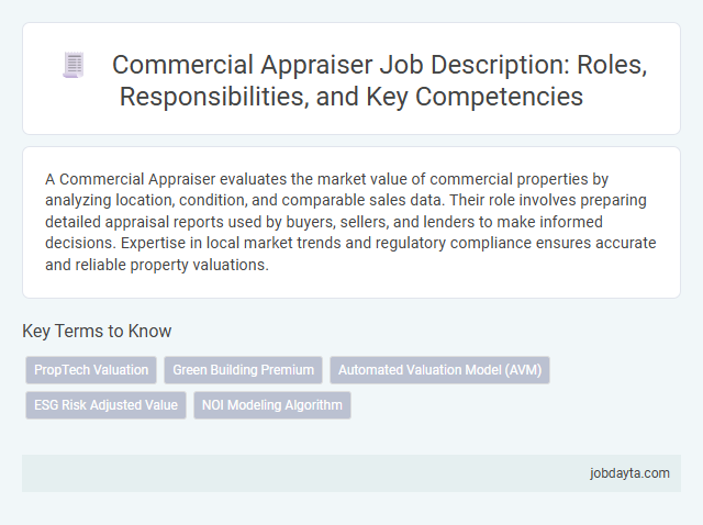 Commercial Appraiser Job Description: Roles, Responsibilities, and Key Competencies