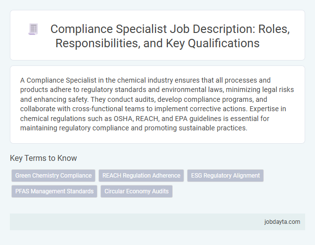 Compliance Specialist Job Description: Roles, Responsibilities, and Key Qualifications