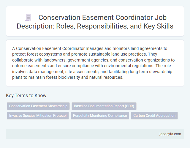 Conservation Easement Coordinator Job Description: Roles, Responsibilities, and Key Skills