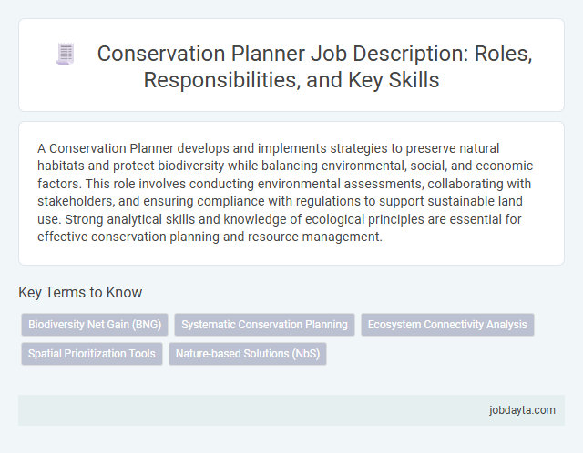 Conservation Planner Job Description: Roles, Responsibilities, and Key Skills