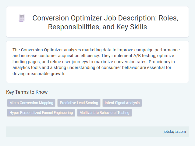 Conversion Optimizer Job Description: Roles, Responsibilities, and Key Skills