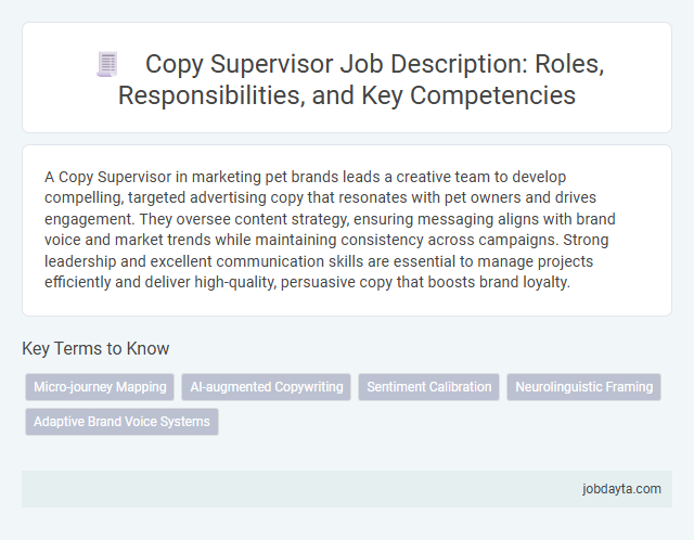 Copy Supervisor Job Description: Roles, Responsibilities, and Key Competencies