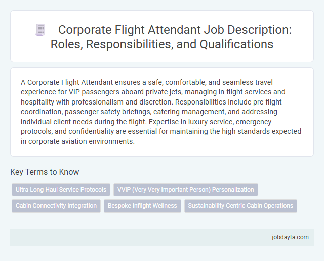 Corporate Flight Attendant Job Description: Roles, Responsibilities, and Qualifications