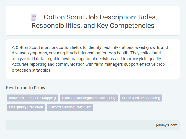 Cotton Scout Job Description: Roles, Responsibilities, and Key Competencies