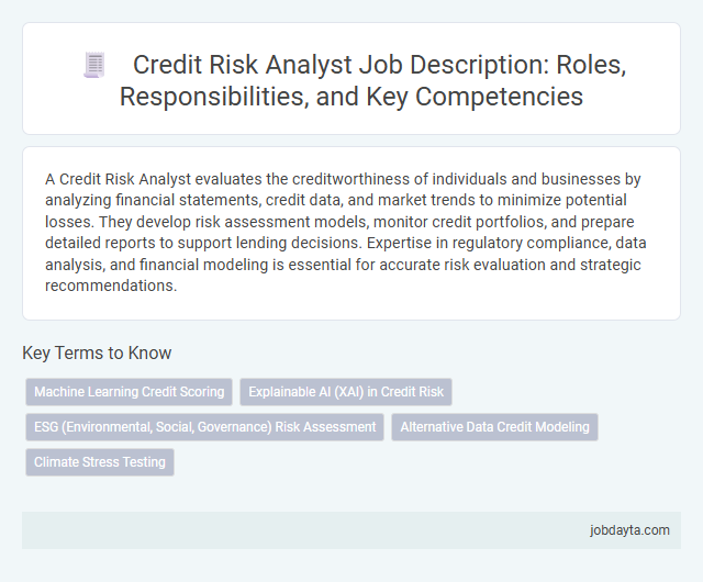 Credit Risk Analyst Job Description: Roles, Responsibilities, and Key Competencies