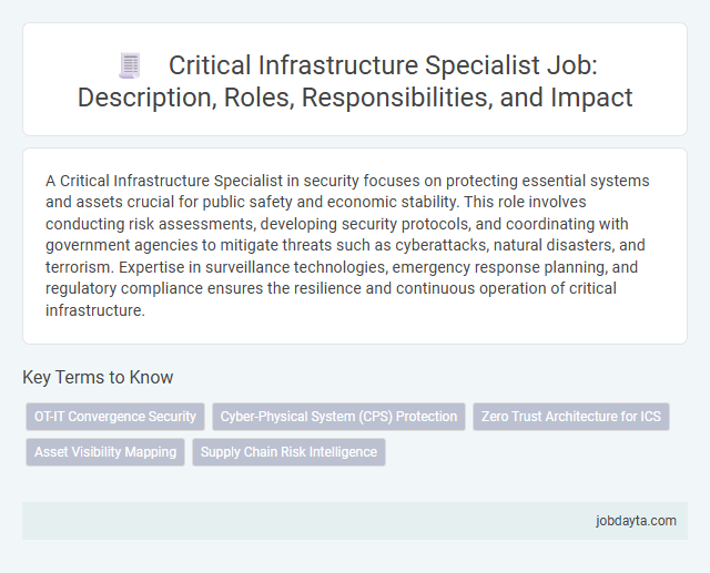 Critical Infrastructure Specialist Job: Description, Roles, Responsibilities, and Impact