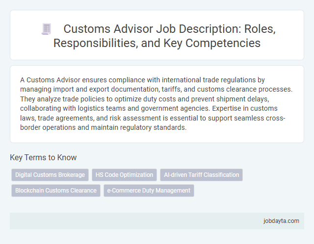 Customs Advisor Job Description: Roles, Responsibilities, and Key Competencies