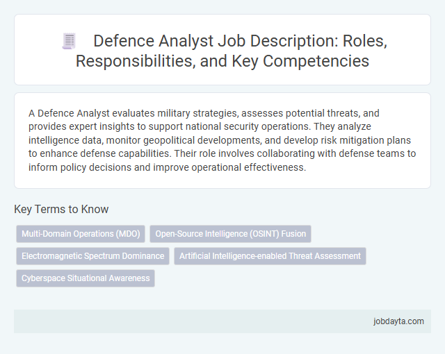Defence Analyst Job Description: Roles, Responsibilities, and Key Competencies