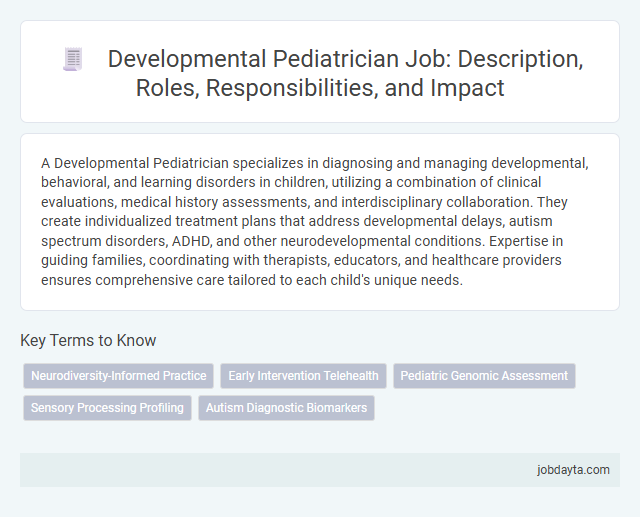Developmental Pediatrician Job: Description, Roles, Responsibilities, and Impact