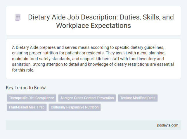 Dietary Aide Job Description: Duties, Skills, and Workplace Expectations
