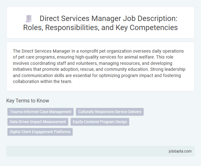Direct Services Manager Job Description: Roles, Responsibilities, and Key Competencies