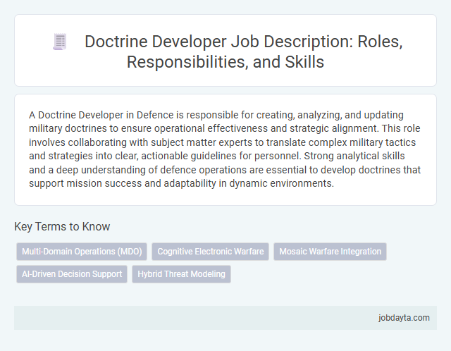 Doctrine Developer Job Description: Roles, Responsibilities, and Skills