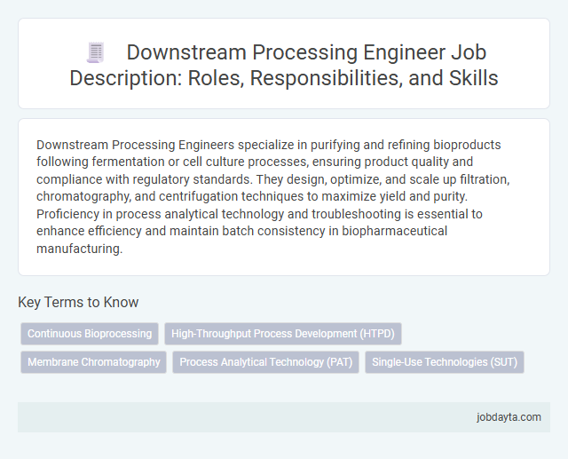 Downstream Processing Engineer Job Description: Roles, Responsibilities, and Skills