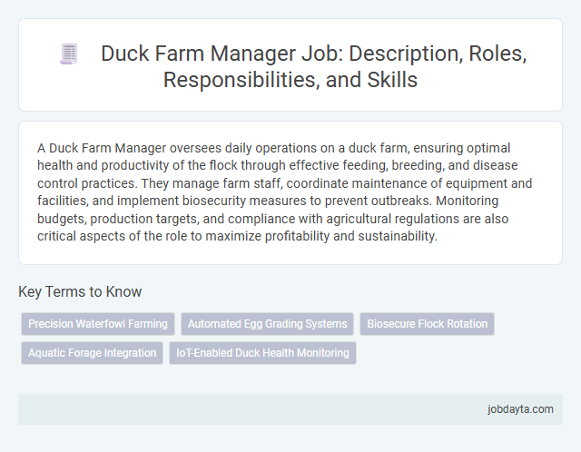 Duck Farm Manager Job: Description, Roles, Responsibilities, and Skills