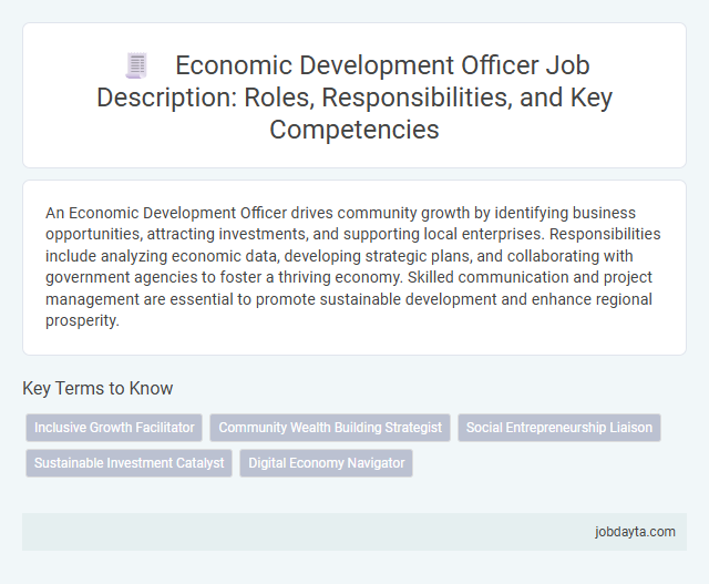 Economic Development Officer Job Description: Roles, Responsibilities, and Key Competencies