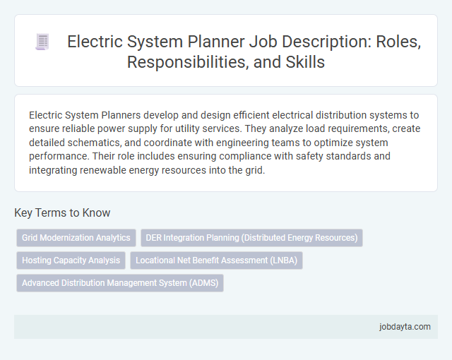 Electric System Planner Job Description: Roles, Responsibilities, and Skills